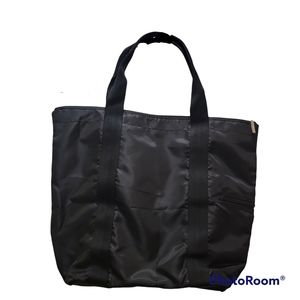 Bath and Body Works Tote Black Nylon Zebra Packable Nylon Travel Gym BBW Work